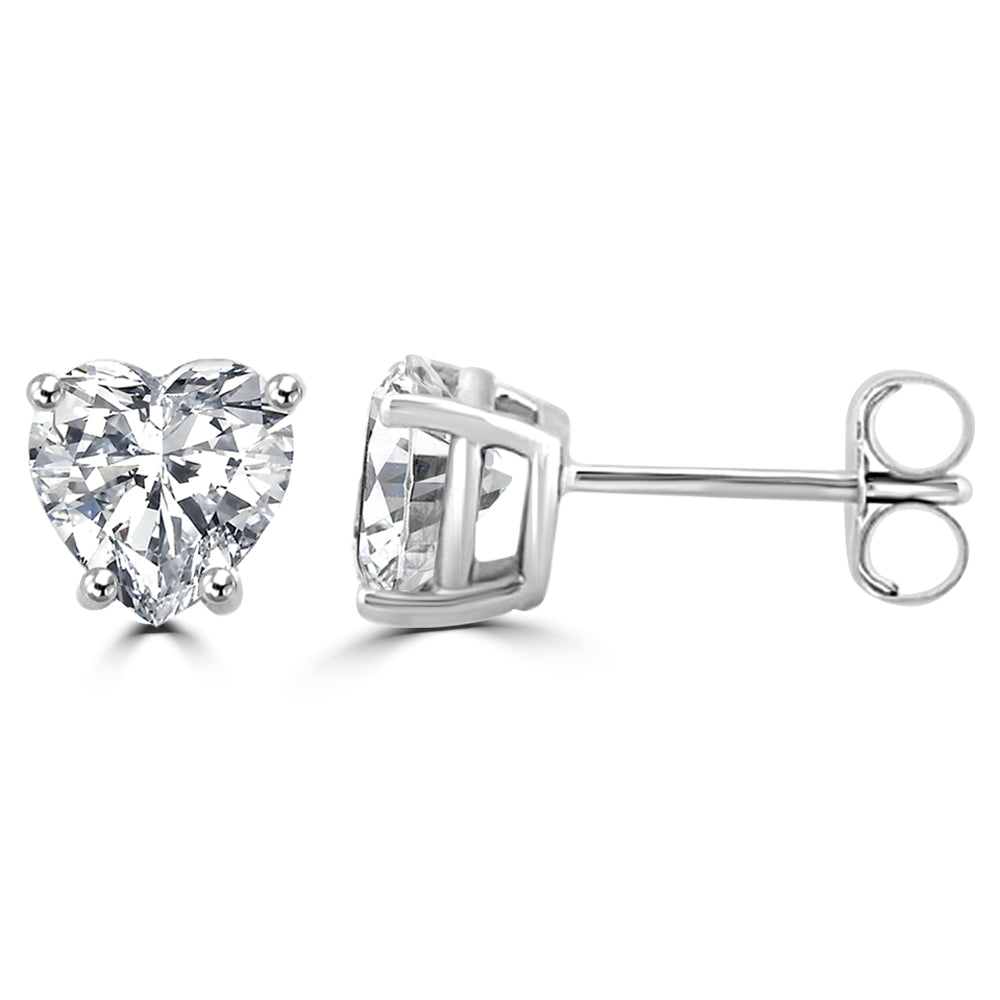 Royalbrew Lab Grown Diamond Heart Solitaire Earrings Design Fiona Diamonds