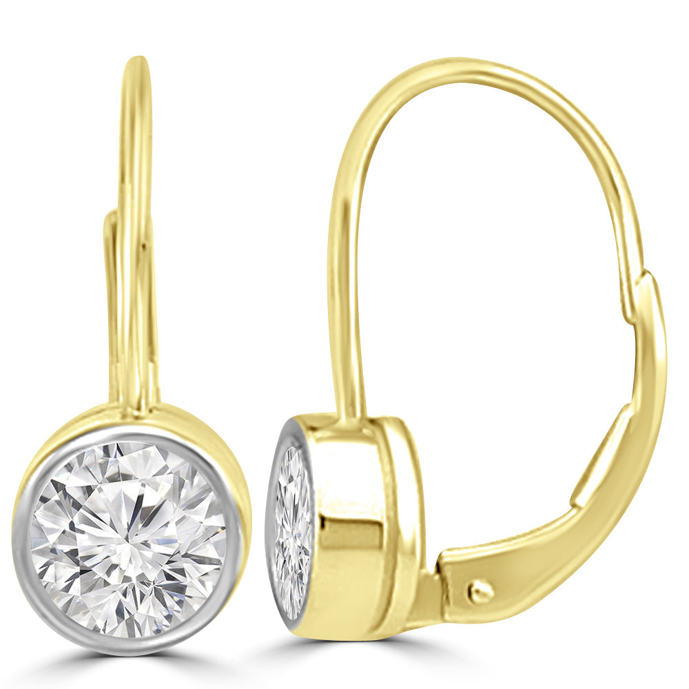 Dangler Lab Grown Diamond Round Solitaire Earrings Design Fiona Diamonds