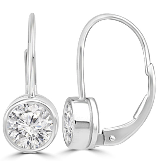 Load image into Gallery viewer, Dangler Lab Grown Diamond Round Solitaire Earrings Design Fiona Diamonds
