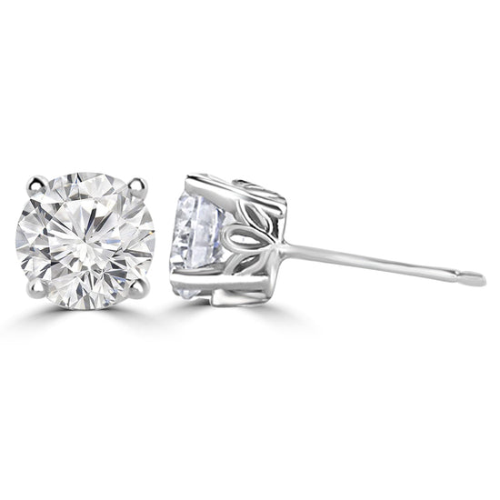 Load image into Gallery viewer, Fashionable Lab Grown Diamond Round Solitaire Earrings Design Fiona Diamonds
