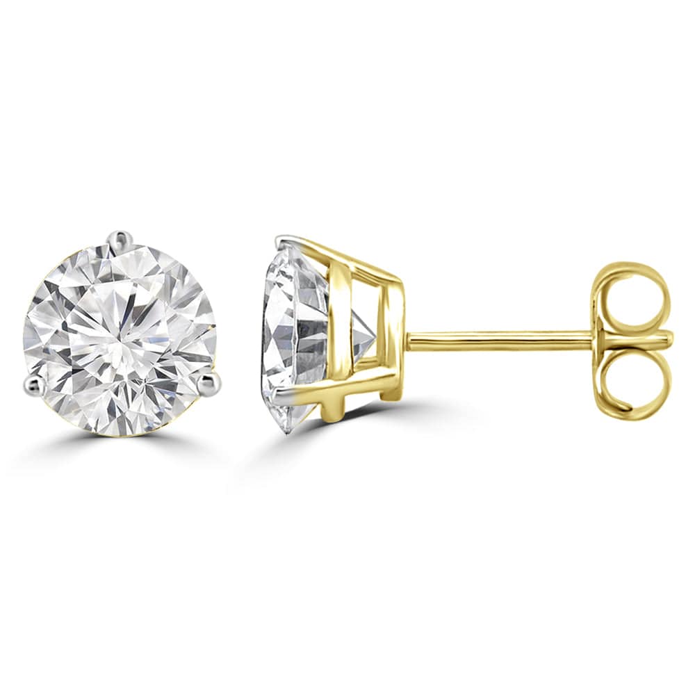 Simple Lab Grown Diamond Round Solitaire Earrings Design Fiona Diamonds