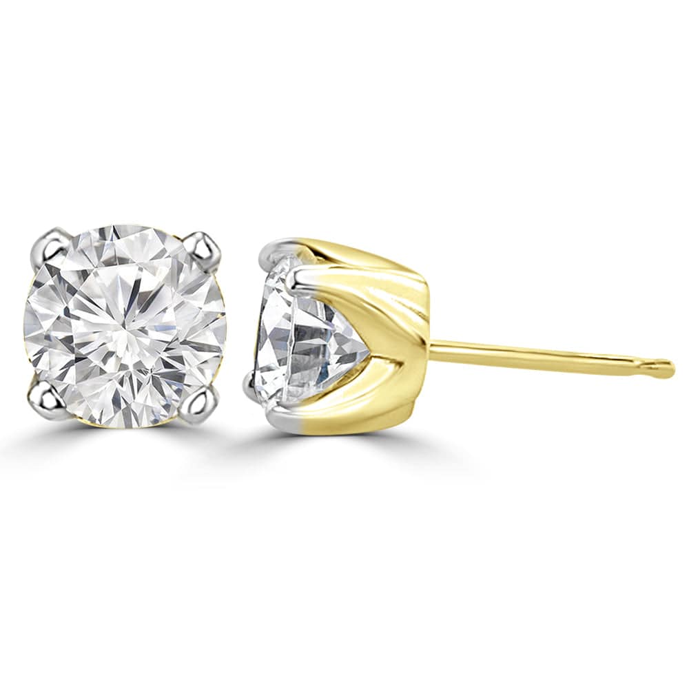 Splendid Lab Grown Diamond Round Solitaire Earrings Design Fiona Diamonds