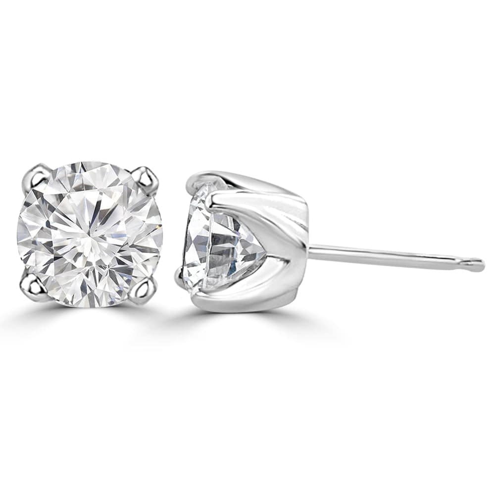 Splendid Lab Grown Diamond Round Solitaire Earrings Design Fiona Diamonds