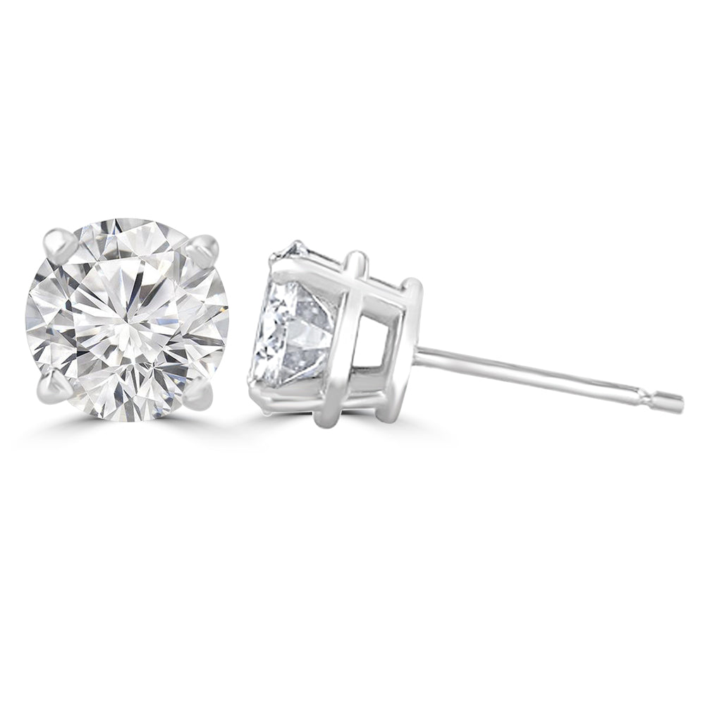 Casual Lab Grown Diamond Round Solitaire Earrings Design Fiona Diamonds