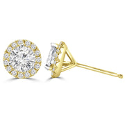 Salena 0.40 Pointer Round Halo Lab Diamond Earring - Fiona Diamonds - Fiona Diamonds