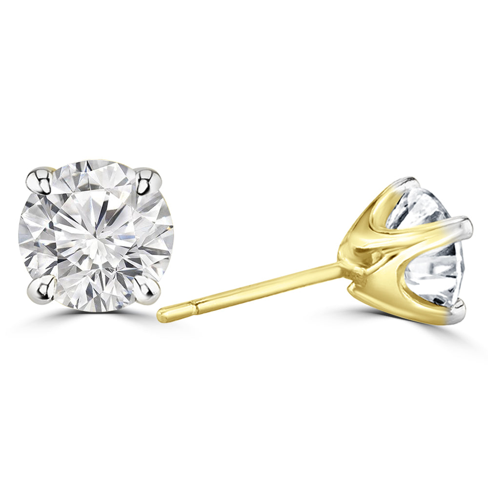 1 Carat Diamond Studs Earrings Round Diamond Stud Earrings 14K Gold Diamond  Earring