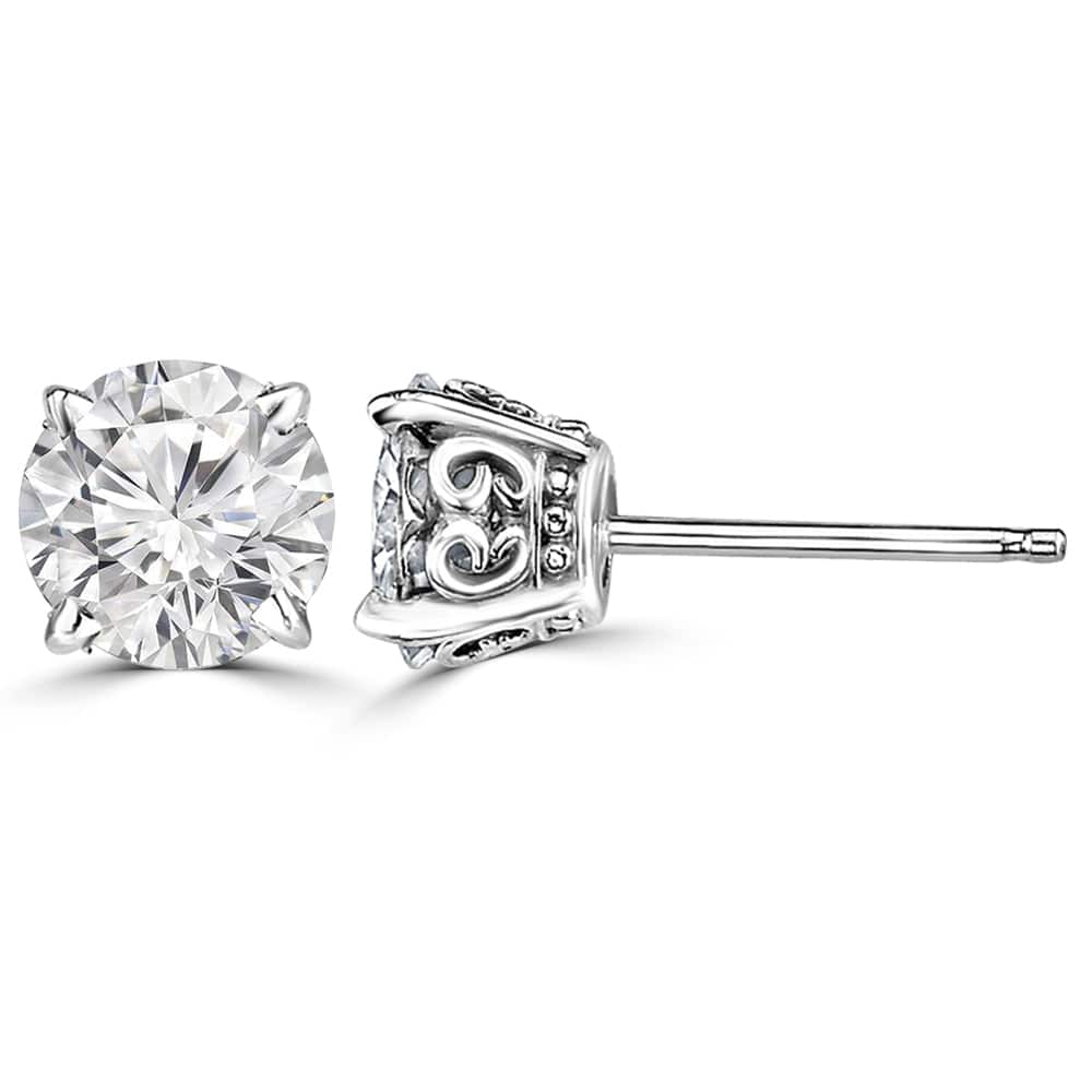 Royalty Lab Grown Diamond Round Solitaire Earrings Design Fiona Diamonds