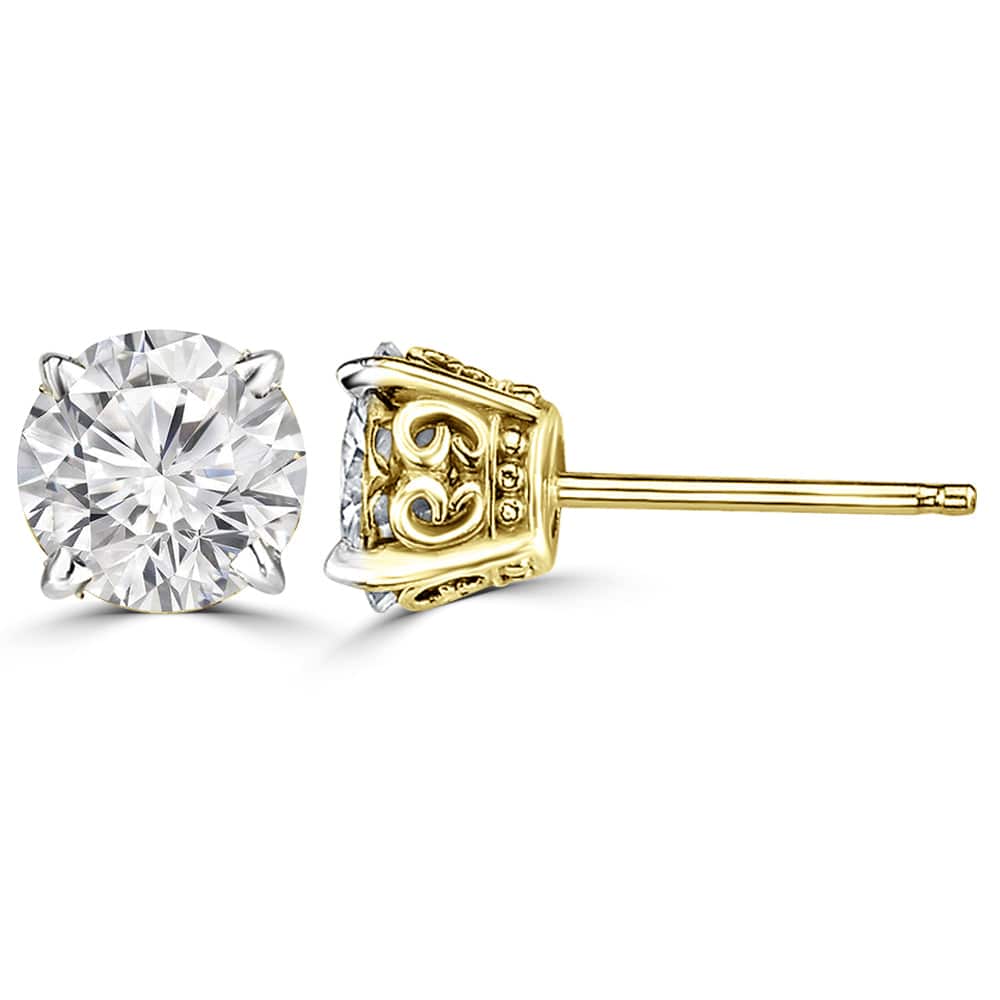 Royalty Lab Grown Diamond Round Solitaire Earrings Design Fiona Diamonds