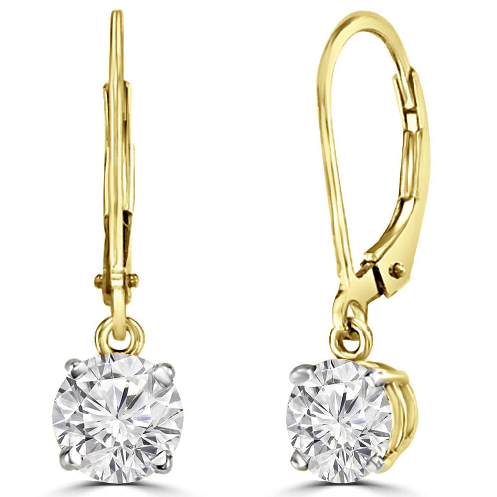 Timeless Lab Grown Diamond Round Solitaire Earrings Design Fiona Diamonds