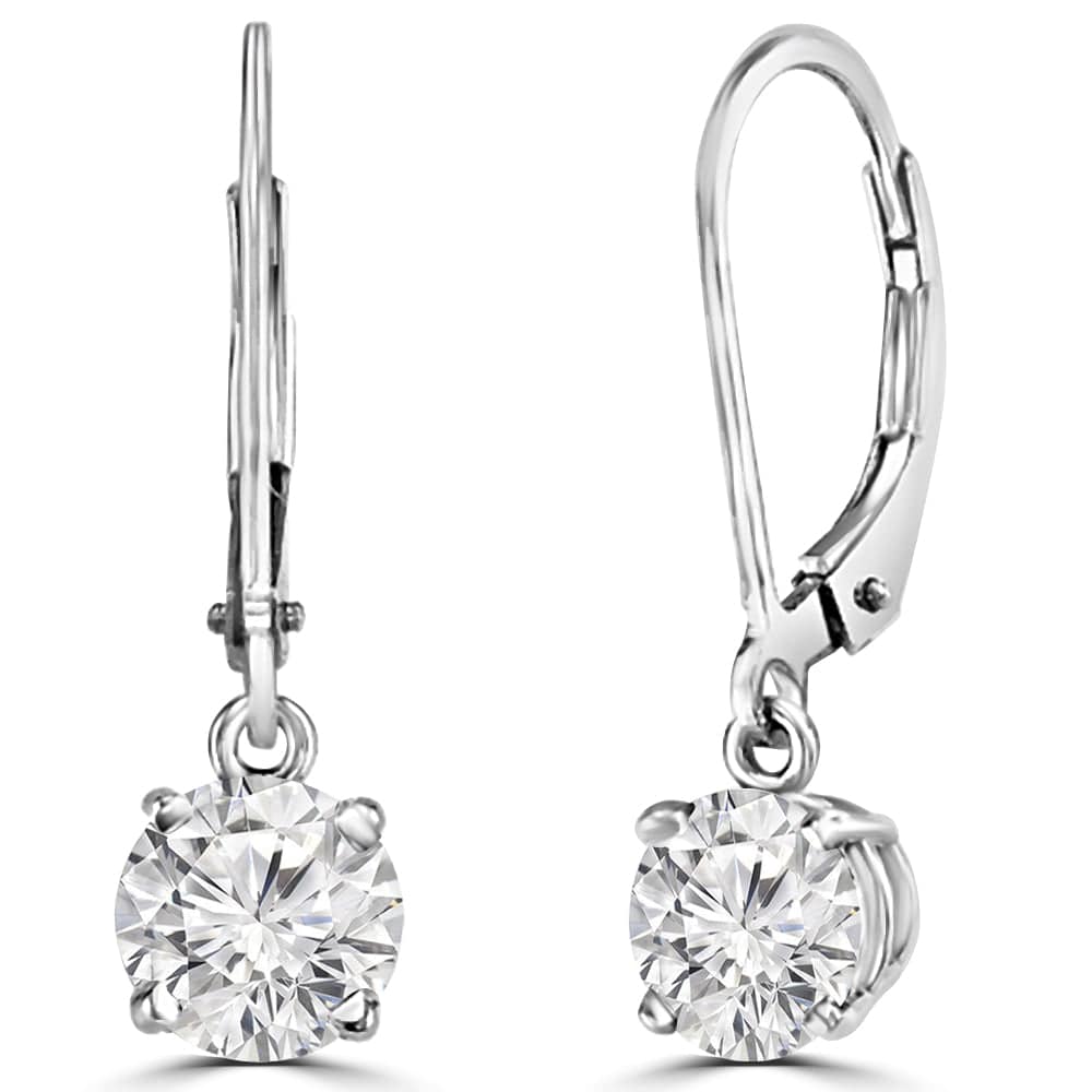 Timeless Lab Grown Diamond Round Solitaire Earrings Design Fiona Diamonds