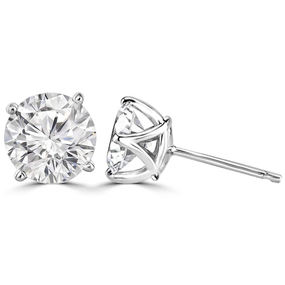 Precious Lab Grown Diamond Round Solitaire Earrings Design Fiona Diamonds