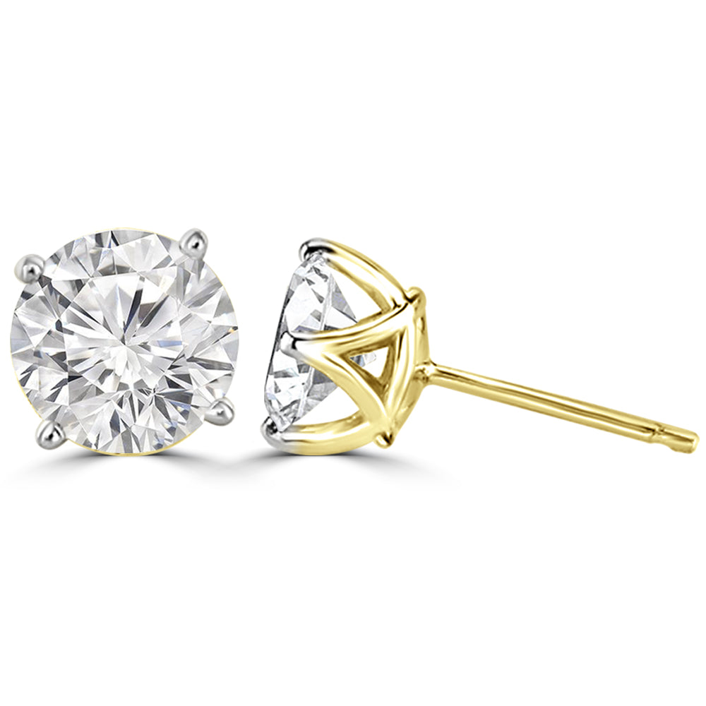 Precious Lab Grown Diamond Round Solitaire Earrings Design Fiona Diamonds