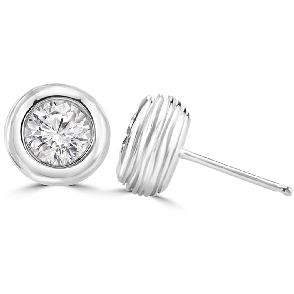 Trendy Lab Grown Diamond Round Solitaire Earrings Design Fiona Diamonds