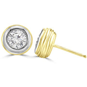 Trendy Lab Grown Diamond Round Solitaire Earrings Design Fiona Diamonds