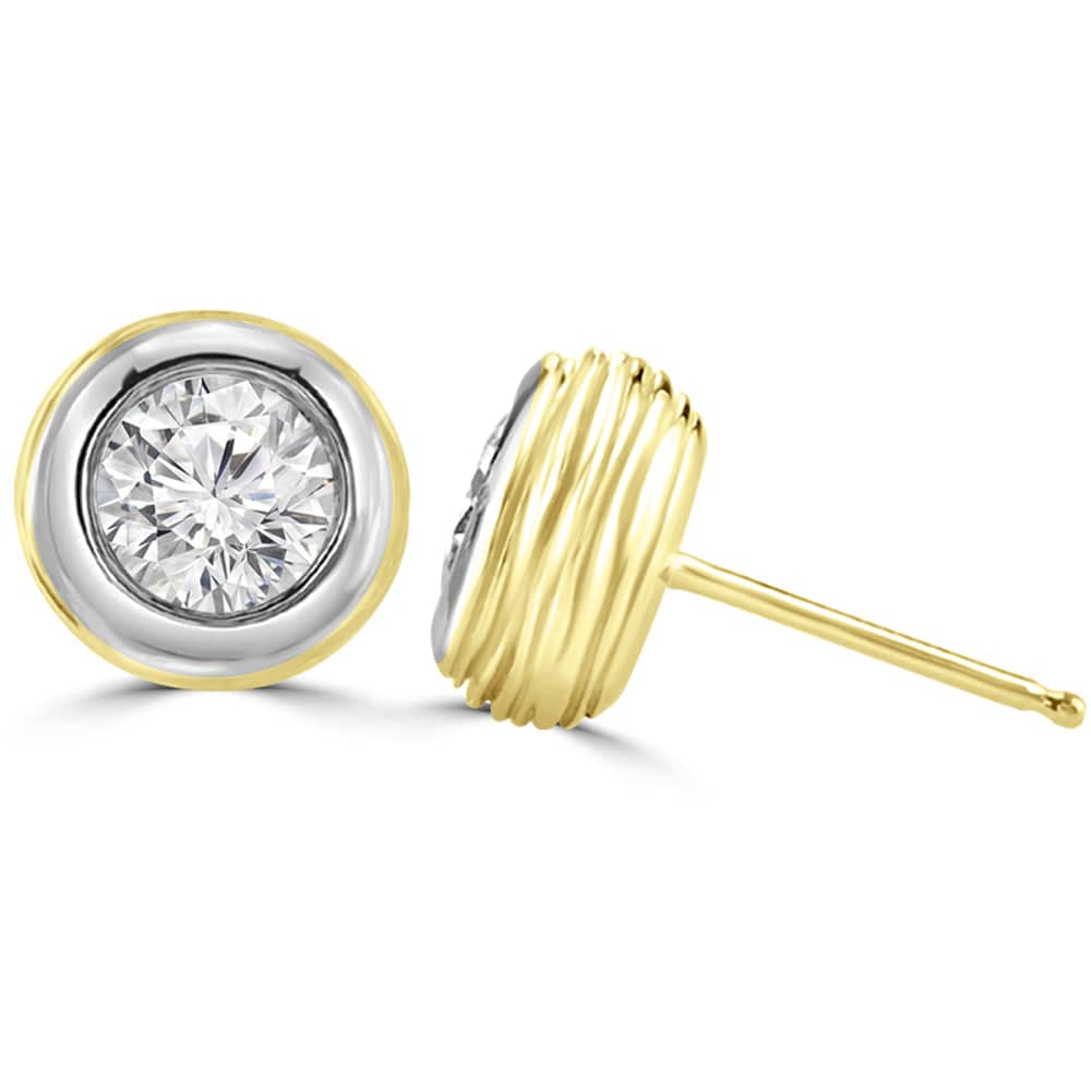Trendy 2.ct Round Lab Diamond Stud Earrings - Fiona Diamonds - Fiona Diamonds