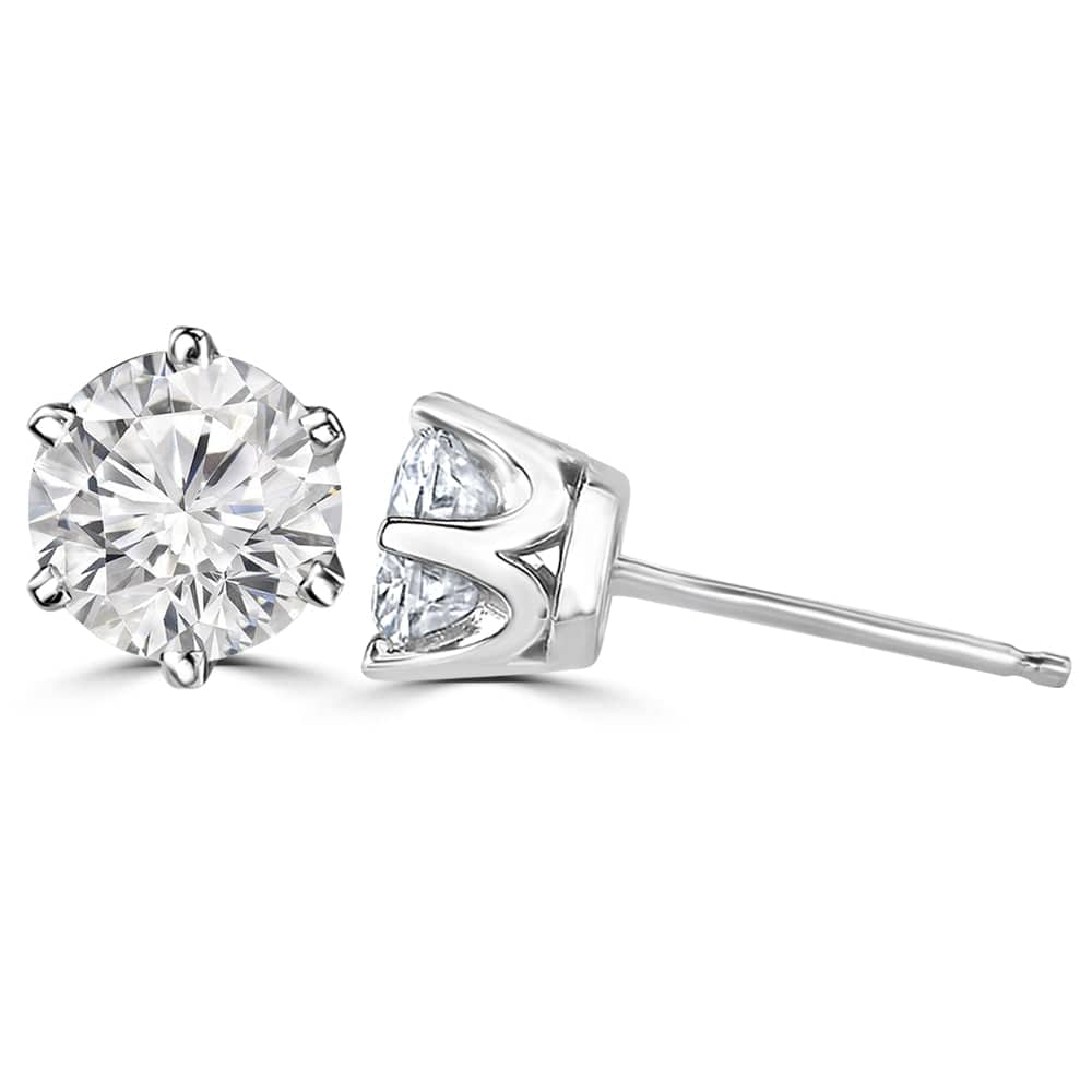 Delicate Lab Grown Diamond Round Solitaire Earrings Design Fiona Diamonds