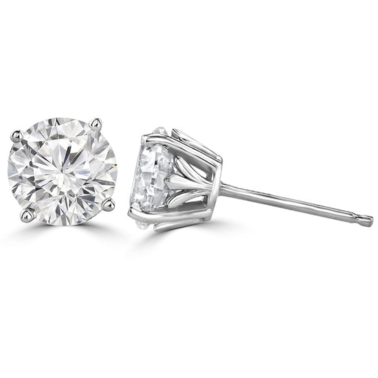 Blooming Lab Grown Diamond Round Solitaire Earrings Design Fiona Diamonds