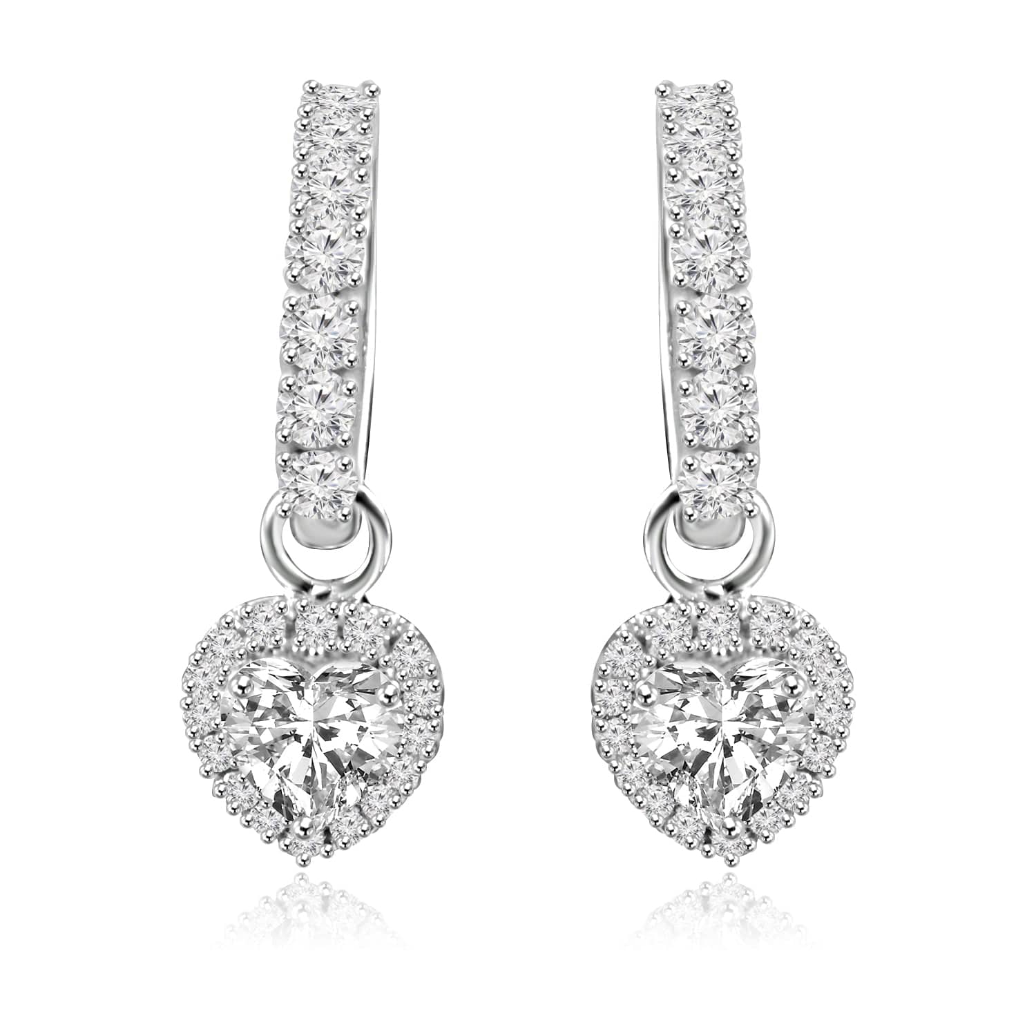 Heart shape earrings design Beaable Lab Grown Diamond Earrings Fiona Diamonds