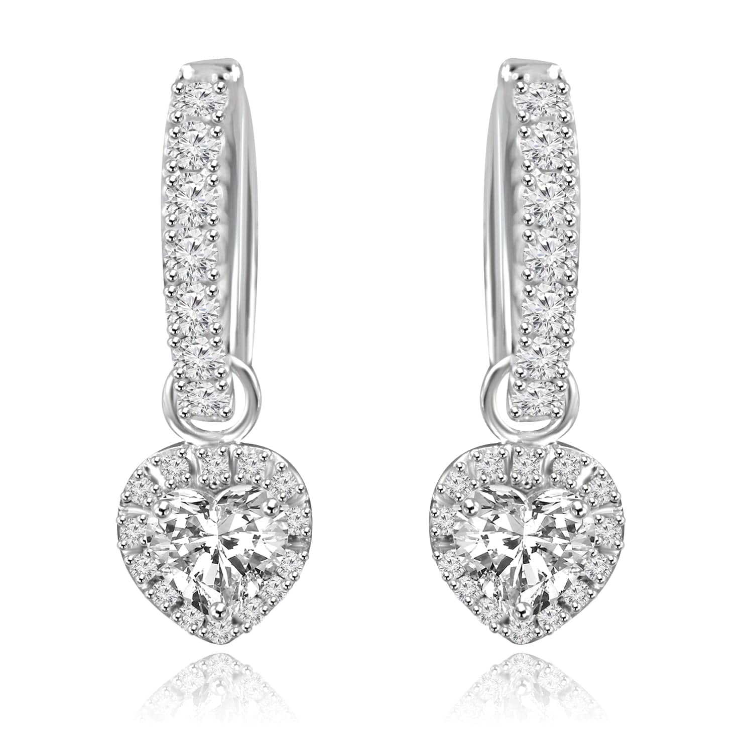 Heart shape earrings design Beaable Lab Grown Diamond Earrings Fiona Diamonds