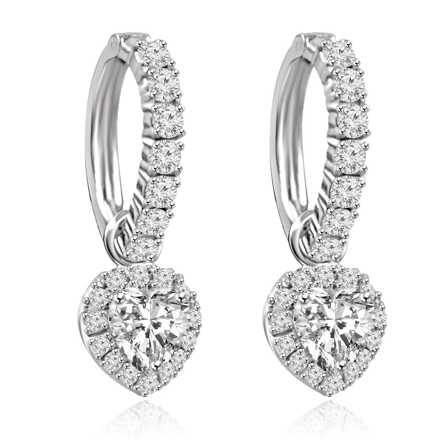 Heart shape earrings design Beaable Lab Grown Diamond Earrings Fiona Diamonds