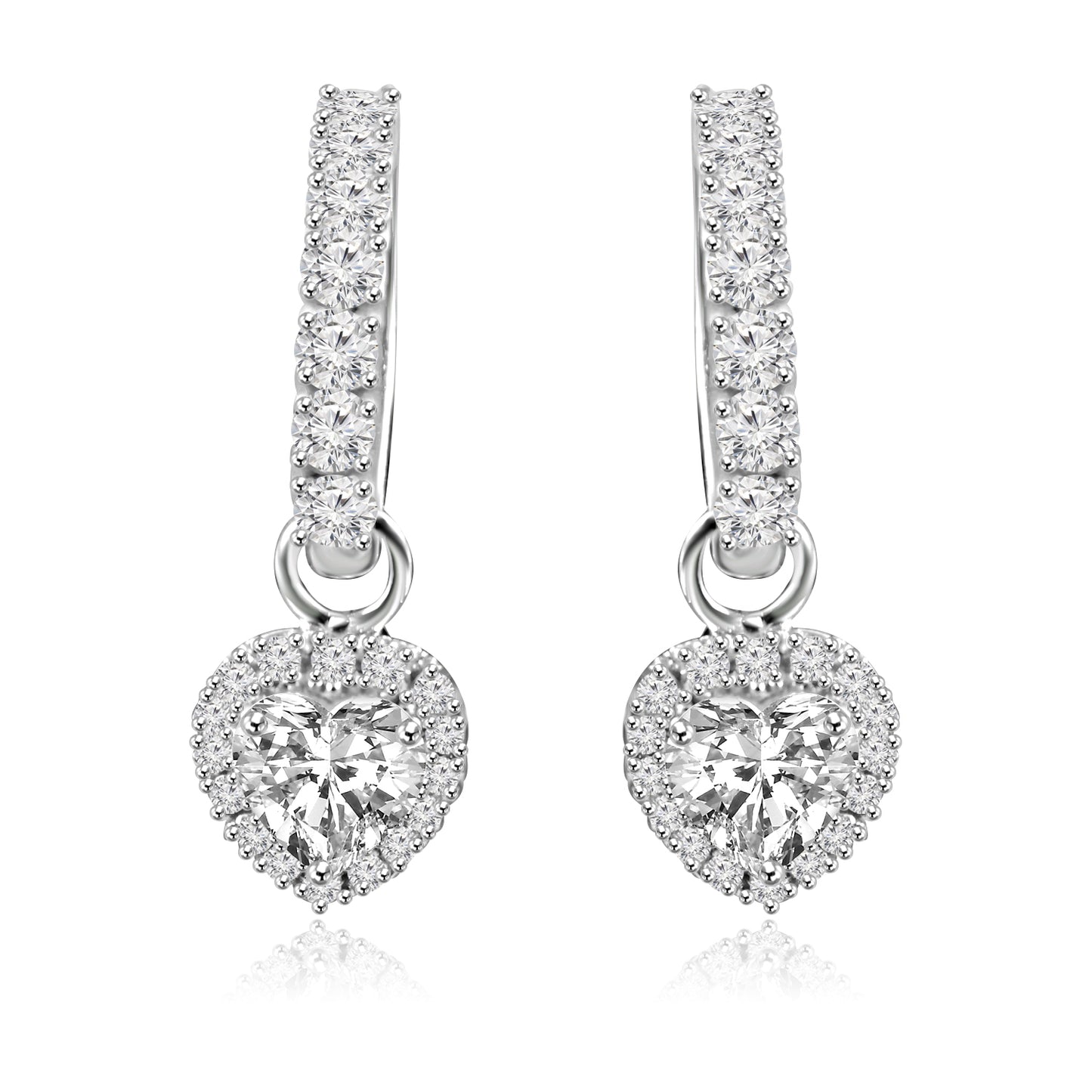 Heart shape earrings design Beaable Lab Grown Diamond Earrings Fiona Diamonds