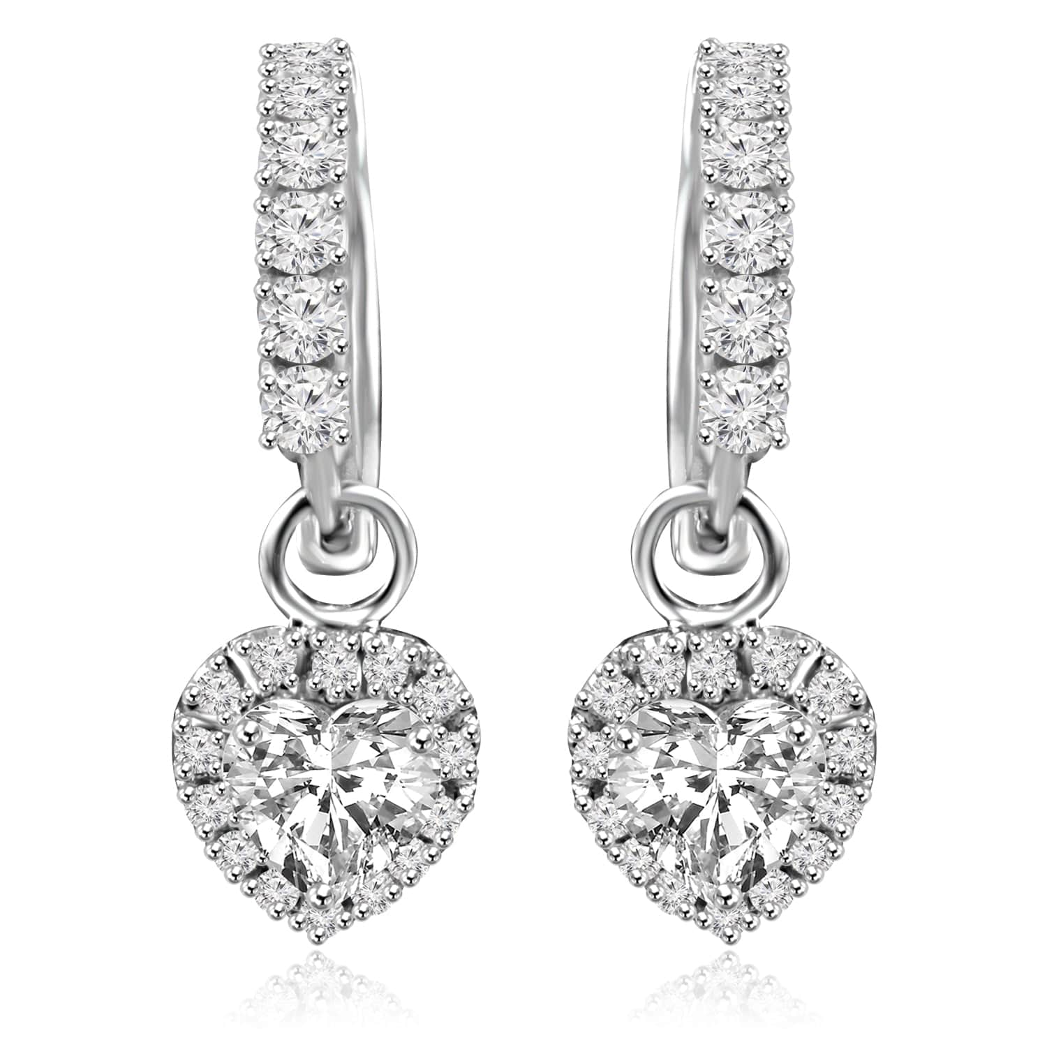 Heart shape earrings design Beaable Lab Grown Diamond Earrings Fiona Diamonds