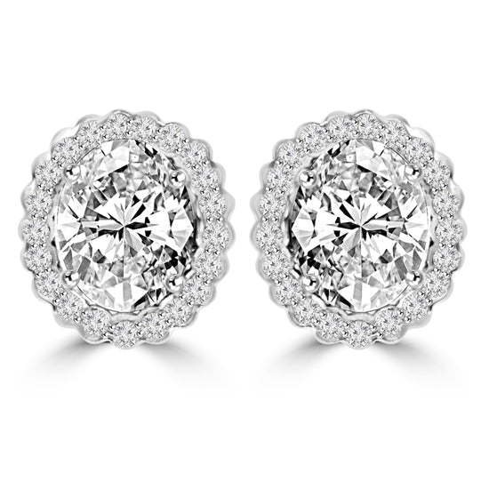 Round shape earrings design Beazen Lab Grown Diamond Earrings Fiona Diamonds