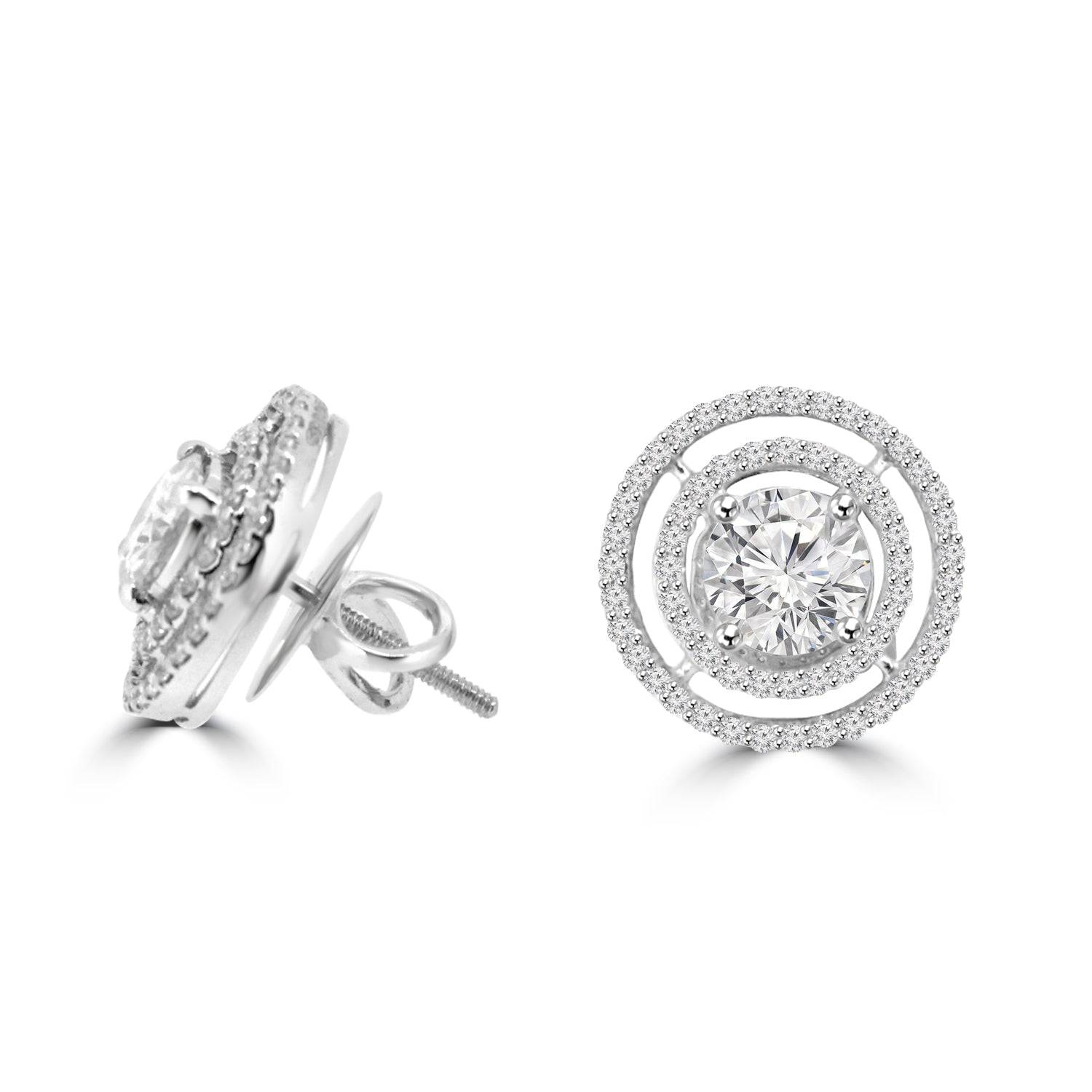 Round shape earrings design Beabia Lab Grown Diamond Earrings Fiona Diamonds