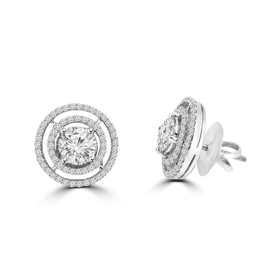 Round shape earrings design Beabia Lab Grown Diamond Earrings Fiona Diamonds