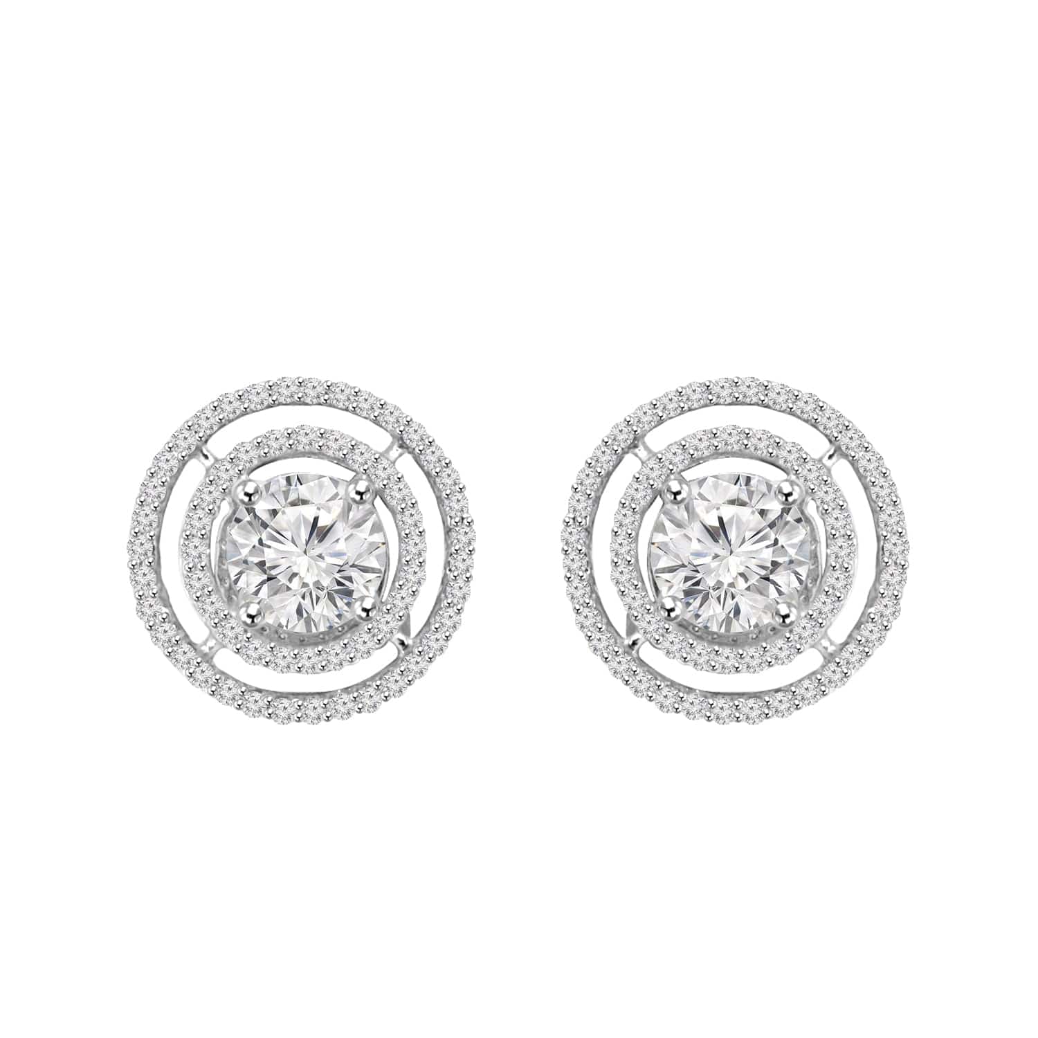 Round shape earrings design Beabia Lab Grown Diamond Earrings Fiona Diamonds.