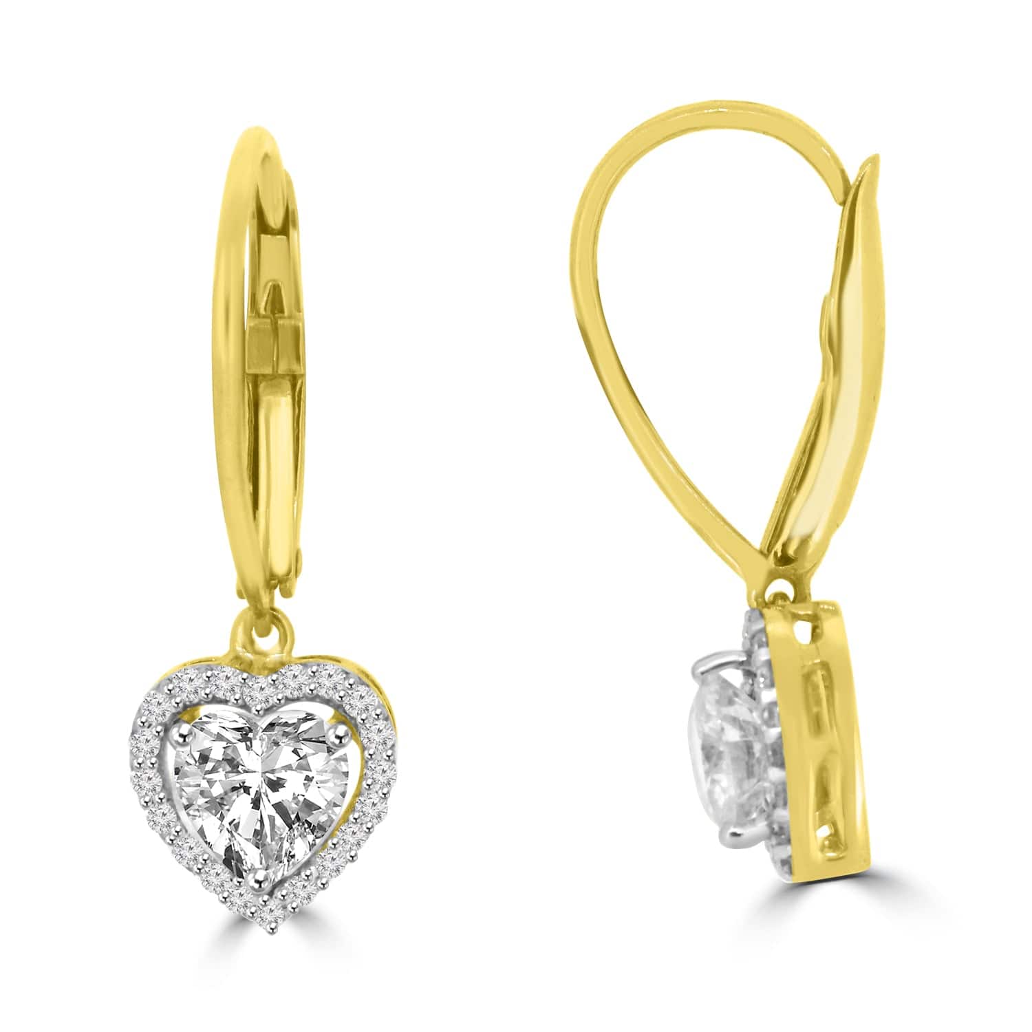 Heart shape earrings design Beanoot Lab Grown Diamond Earrings Fiona Diamonds