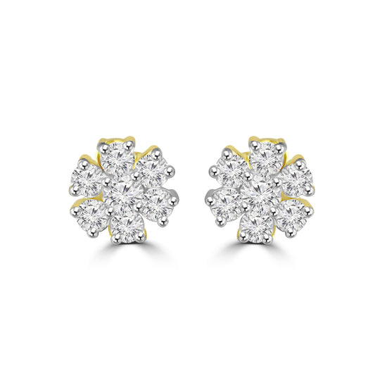 Hazel designer moissanite earrings India Fiona Diamonds