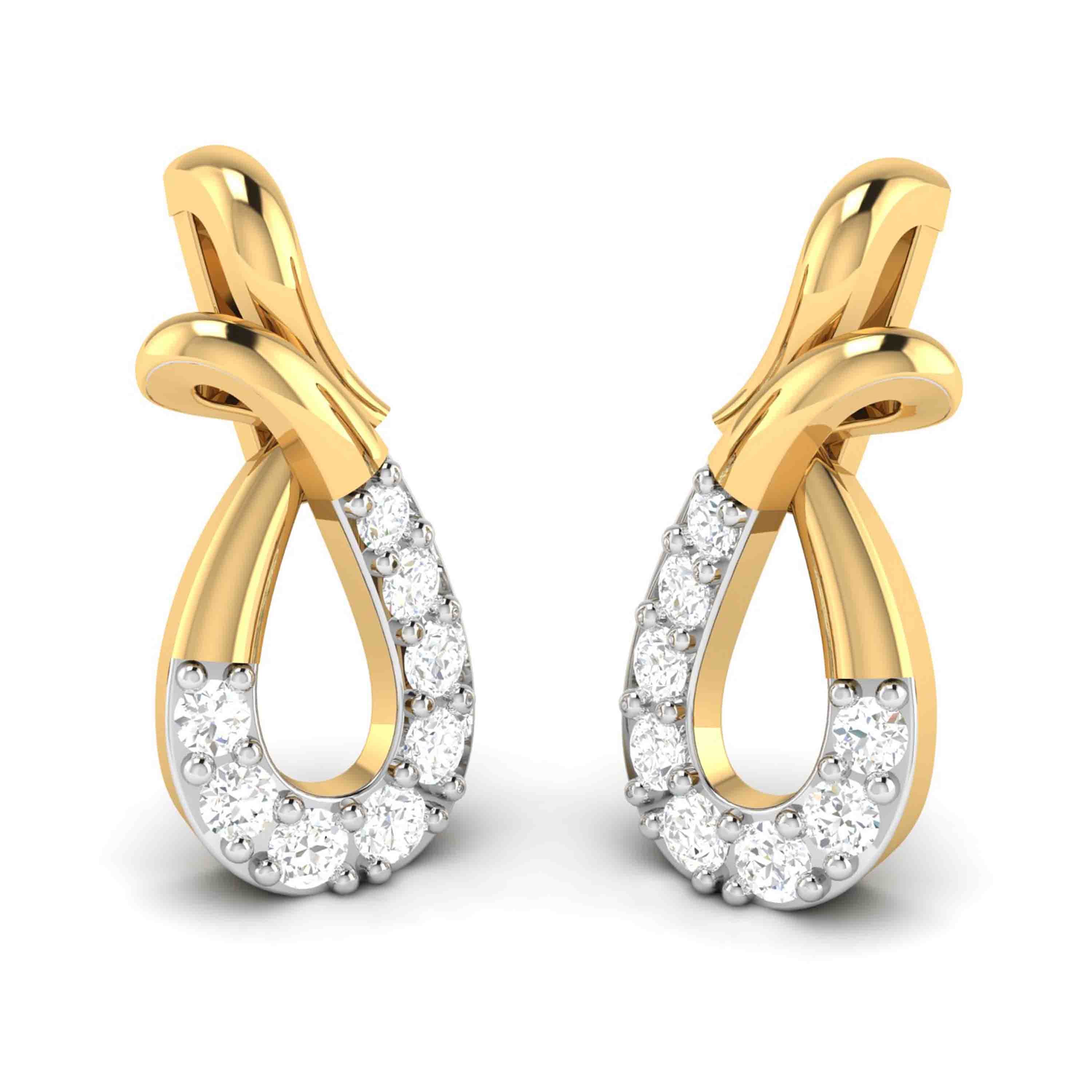 Designer earrings collection Distorted Lab Grown Diamond Earrings Fiona Diamonds