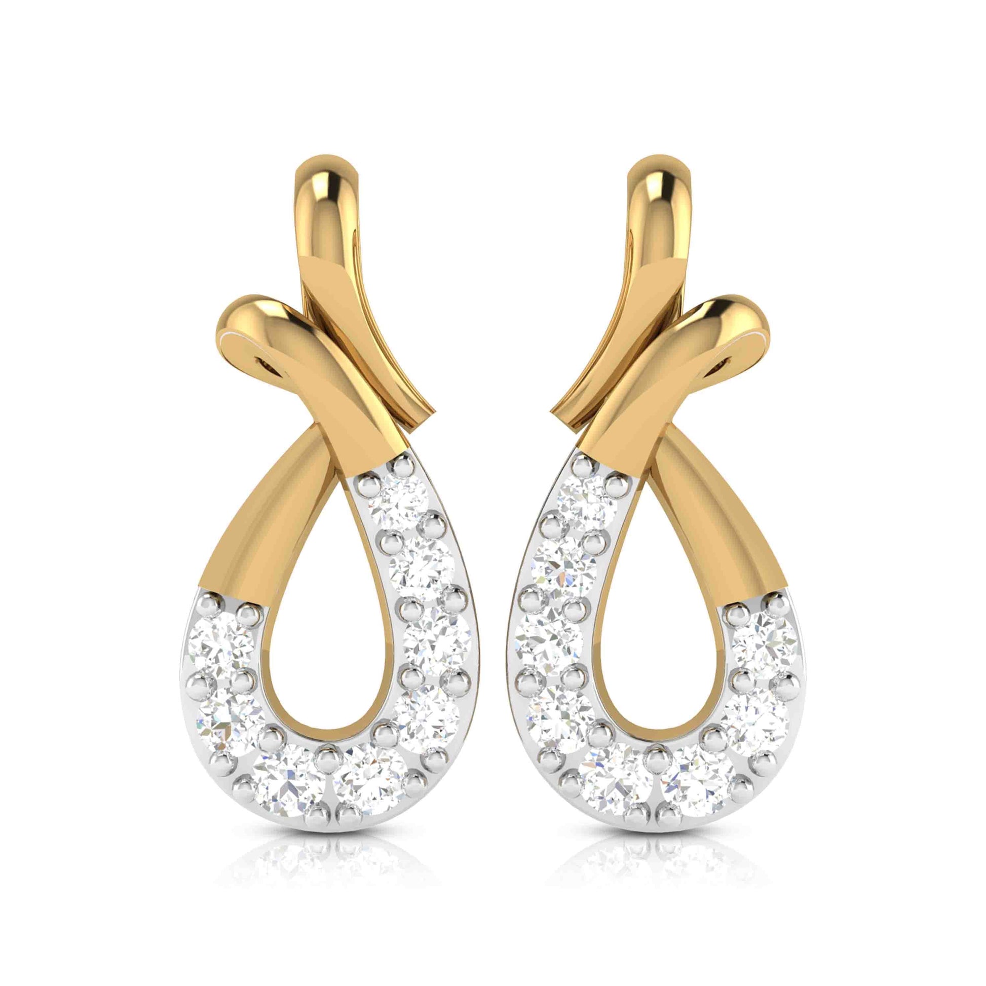 Designer earrings collection Distorted Lab Grown Diamond Earrings Fiona Diamonds