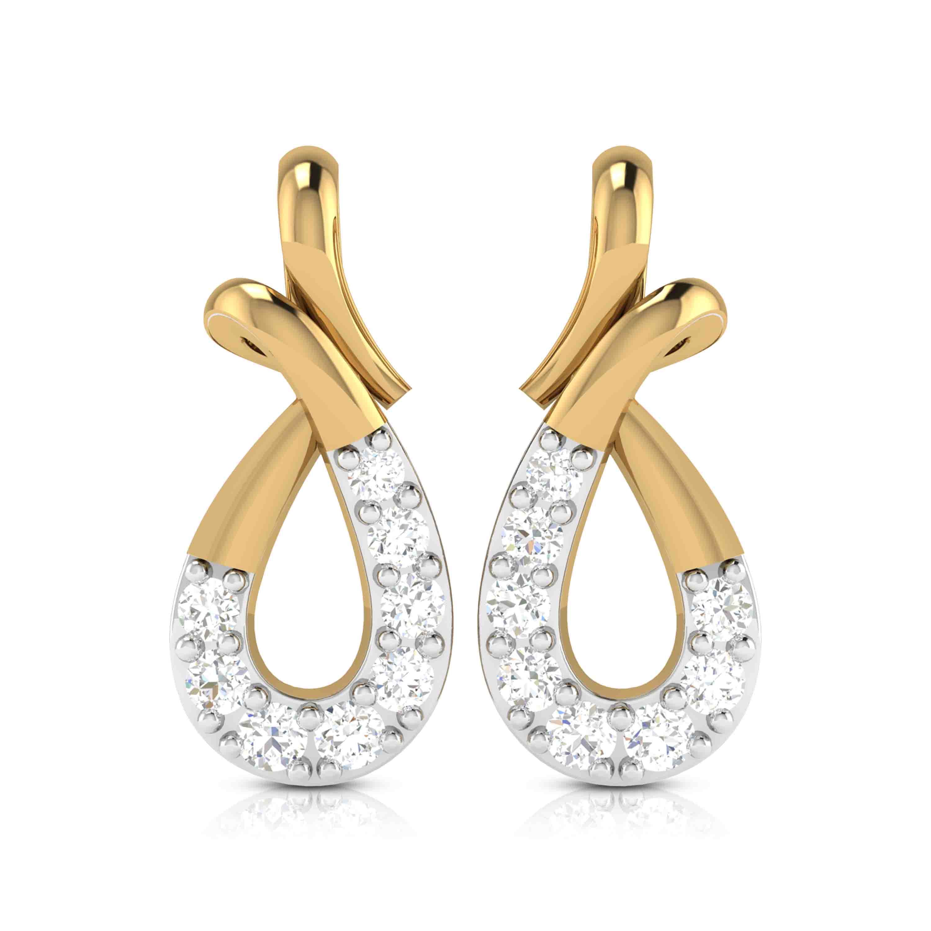 Designer earrings collection Distorted Lab Grown Diamond Earrings Fiona Diamonds