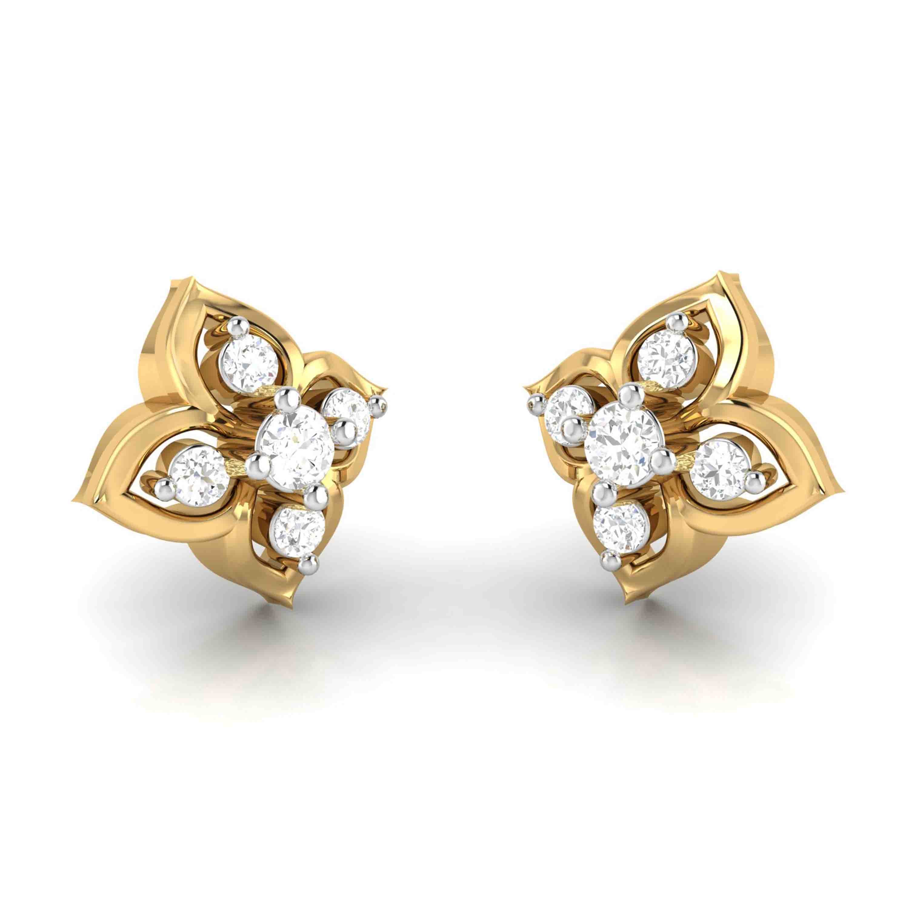 Earrings flower design Paris Lab Grown Diamond Earrings Fiona Diamonds
