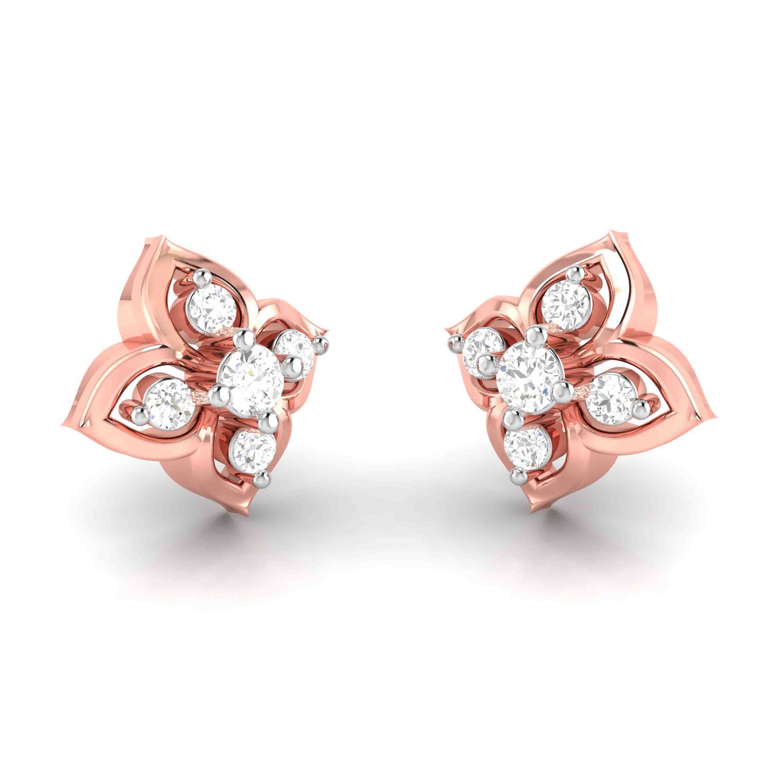 Earrings flower design Paris Lab Grown Diamond Earrings Fiona Diamonds