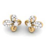 Earrings flower design Bimetal  Lab Grown Diamond Earrings Fiona Diamonds