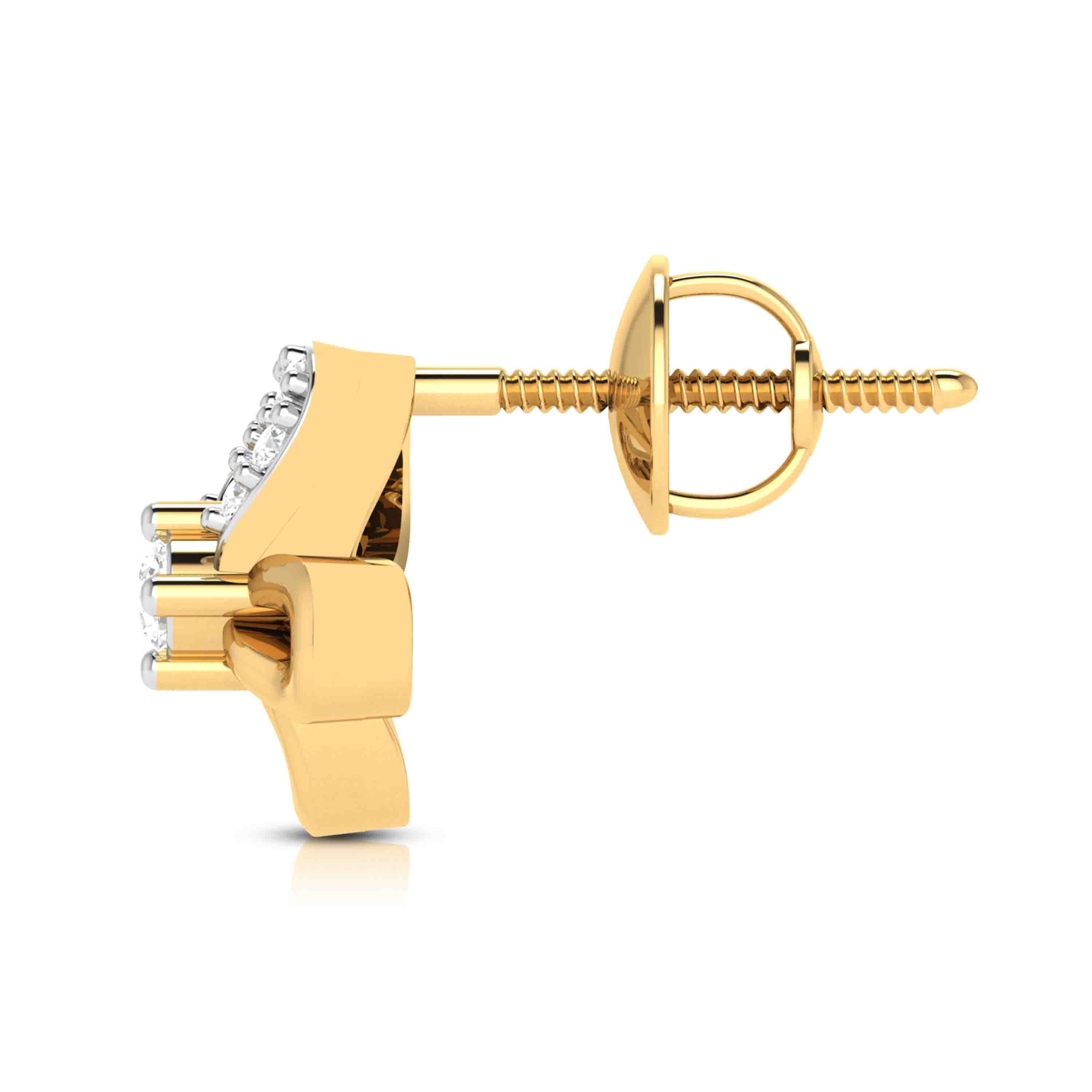 Earrings flower design Bimetal  Lab Grown Diamond Earrings Fiona Diamonds