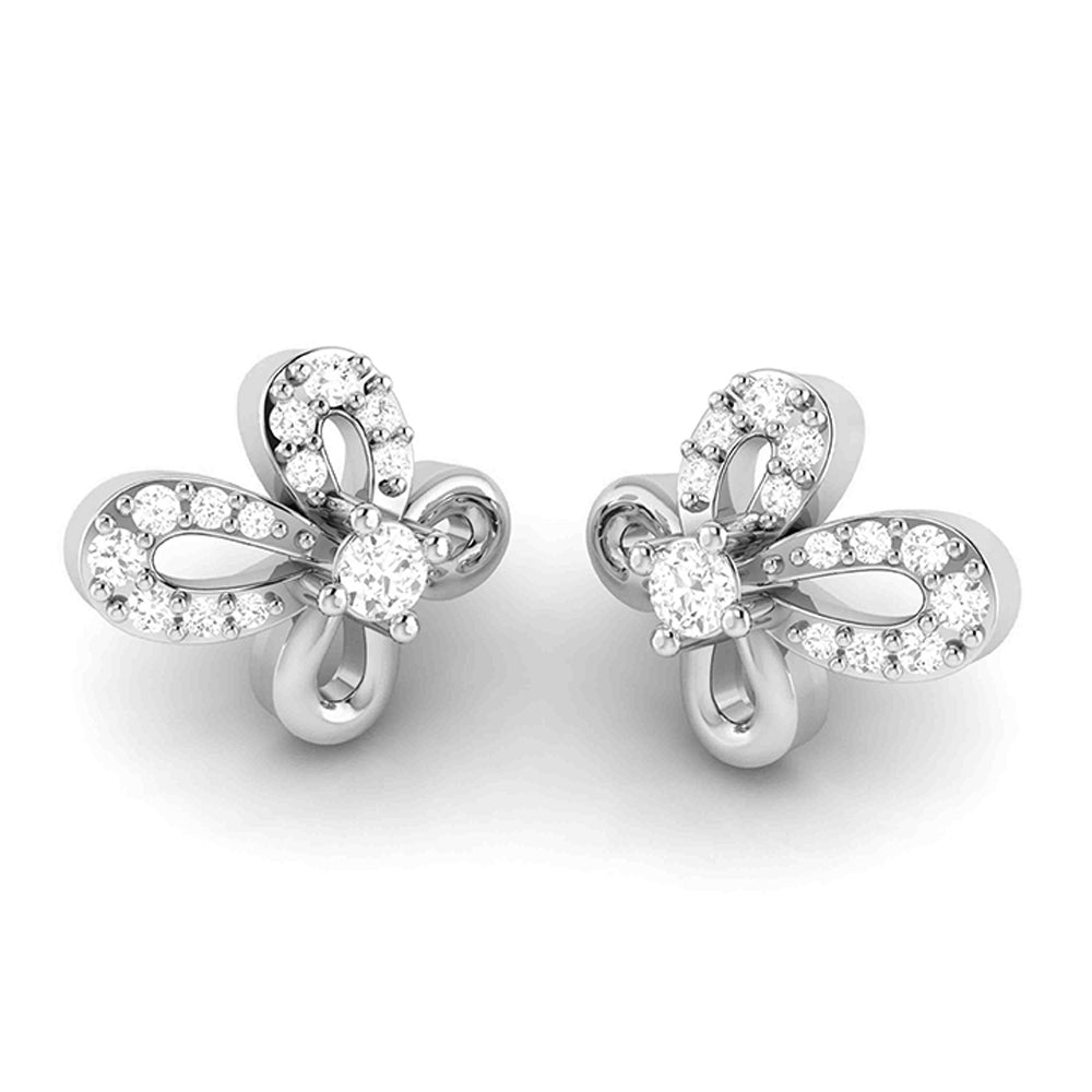 Earrings flower design Bimetal  Lab Grown Diamond Earrings Fiona Diamonds