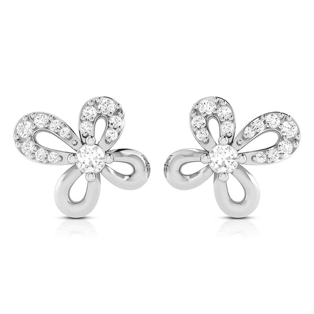 Earrings flower design Bimetal  Lab Grown Diamond Earrings Fiona Diamonds