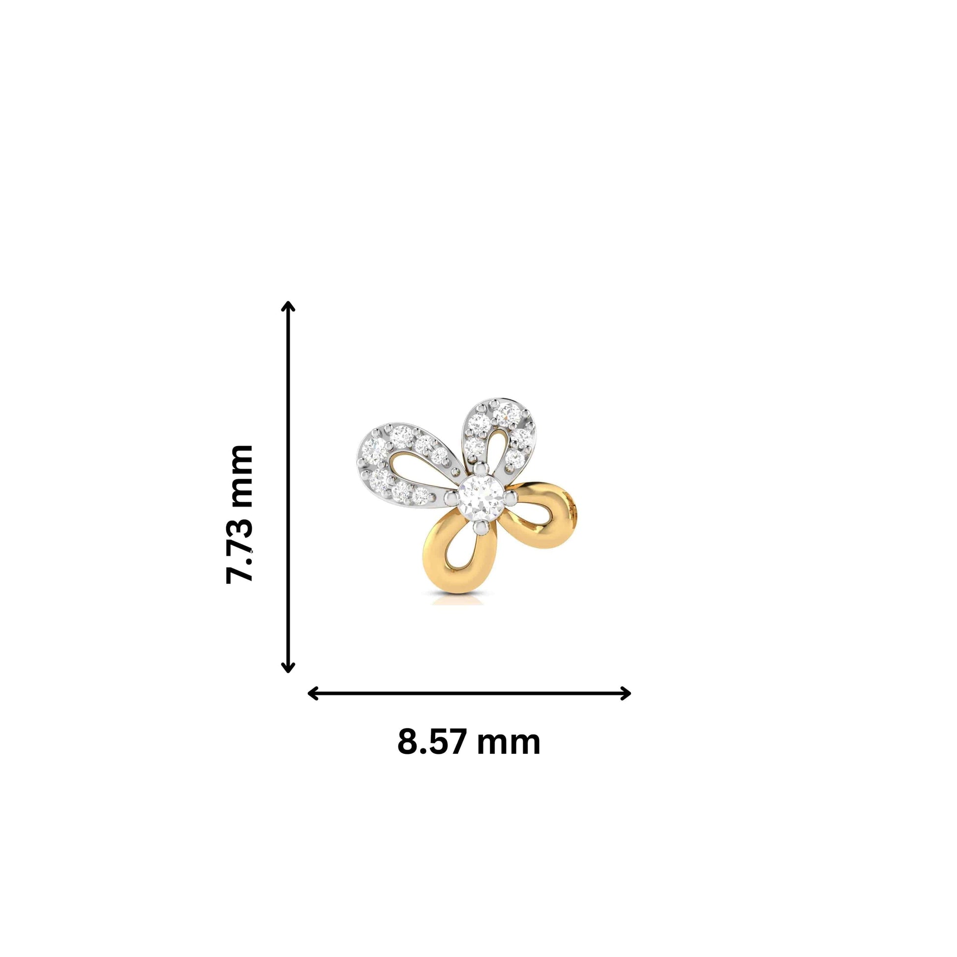 Earrings flower design Bimetal  Lab Grown Diamond Earrings Fiona Diamonds