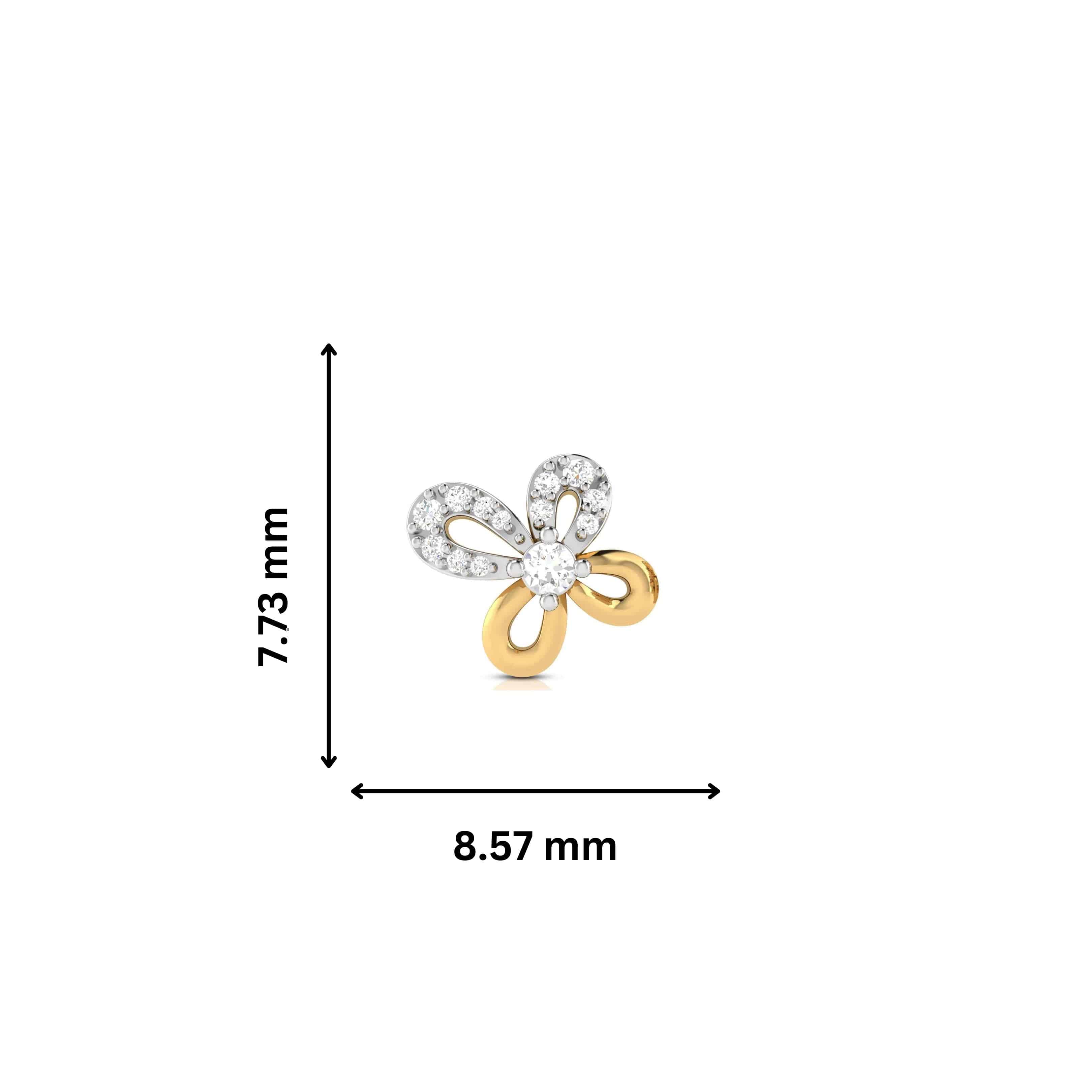 Earrings flower design Bimetal  Lab Grown Diamond Earrings Fiona Diamonds