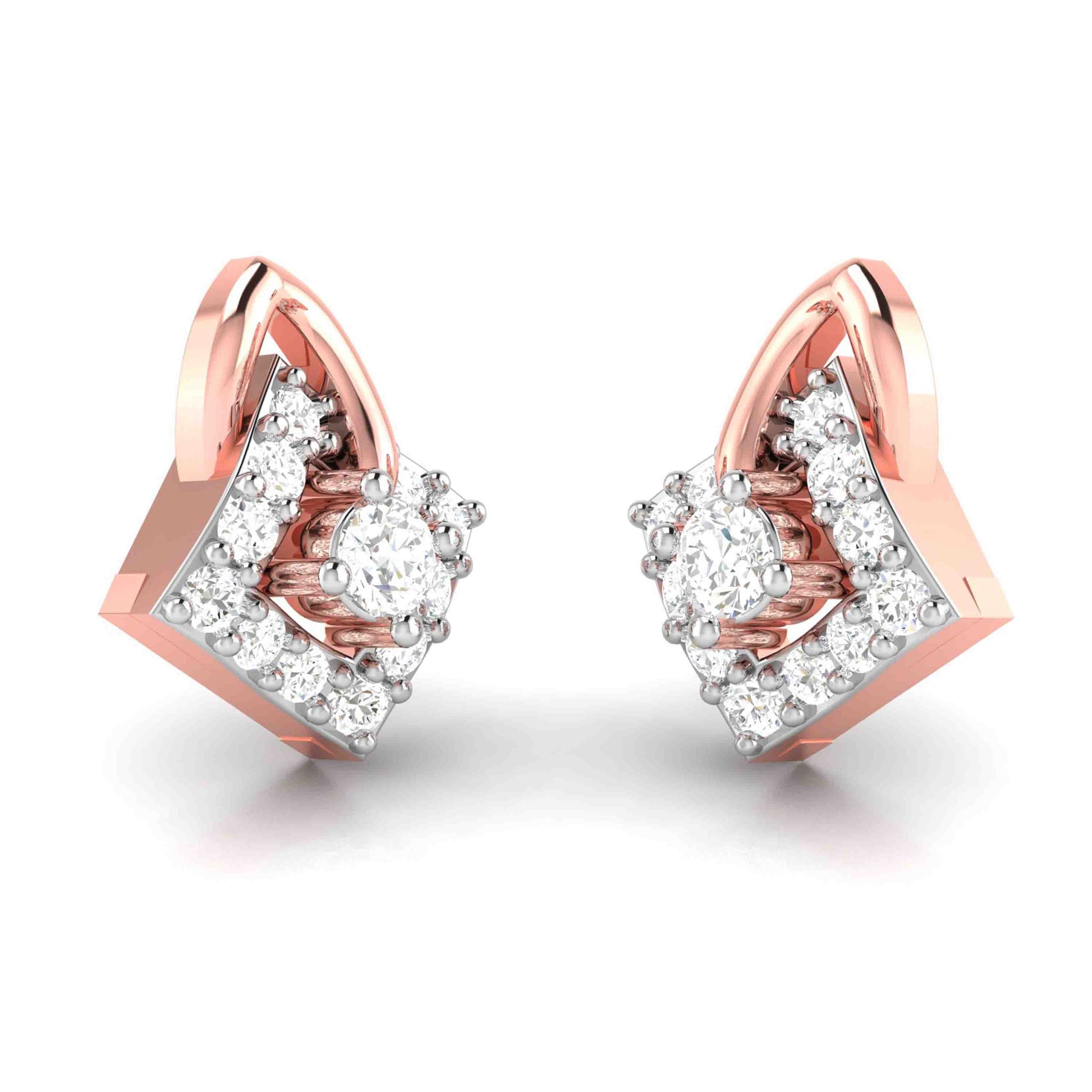 Fancy earrings design Diagonal Lab Grown Diamond Earrings Fiona Diamonds
