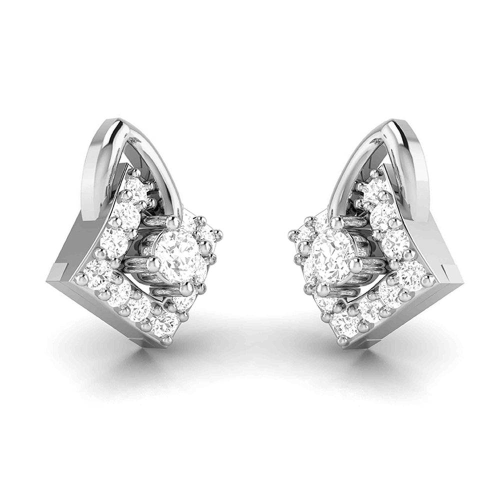 Fancy earrings design Diagonal Lab Grown Diamond Earrings Fiona Diamonds