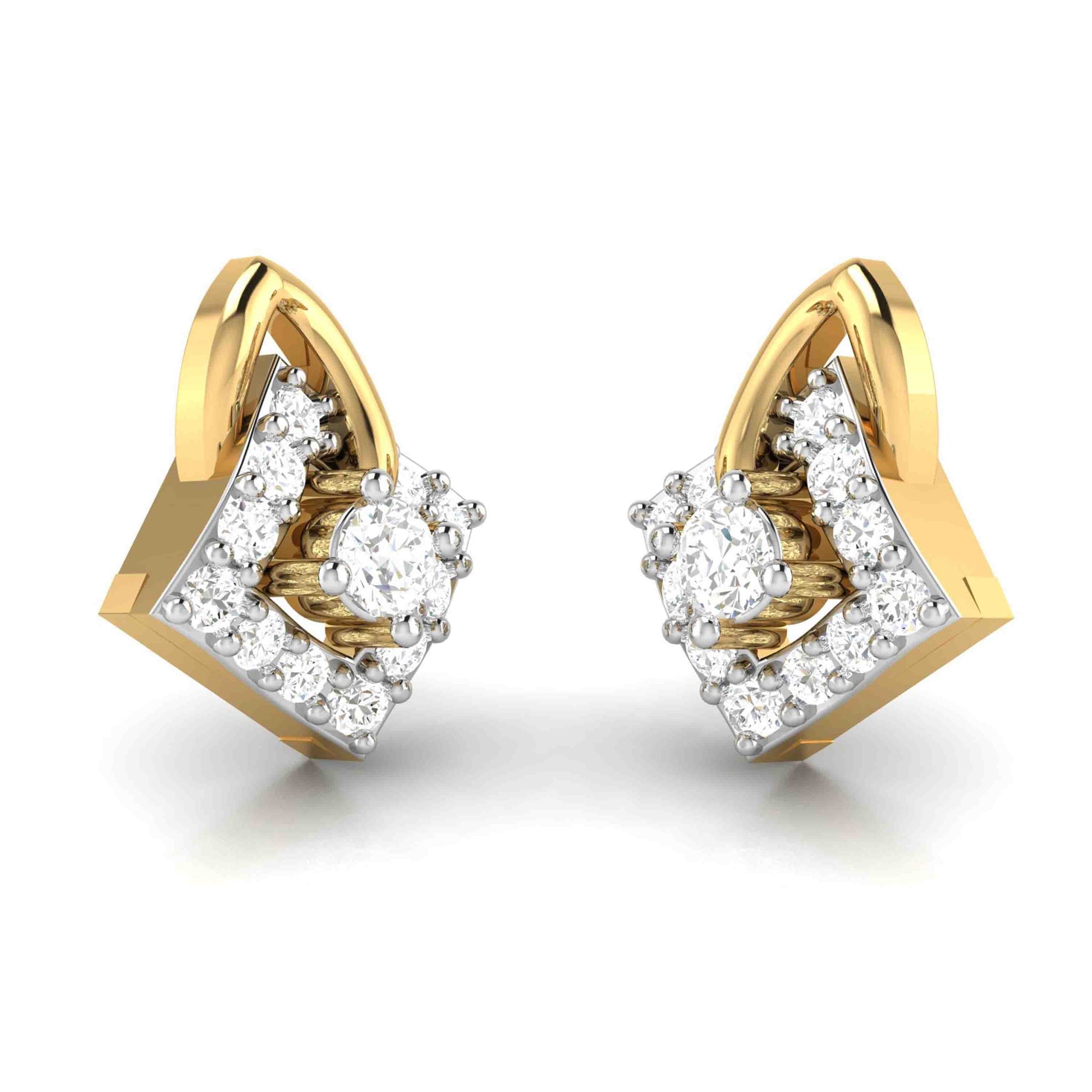Fancy earrings design Diagonal Lab Grown Diamond Earrings Fiona Diamonds