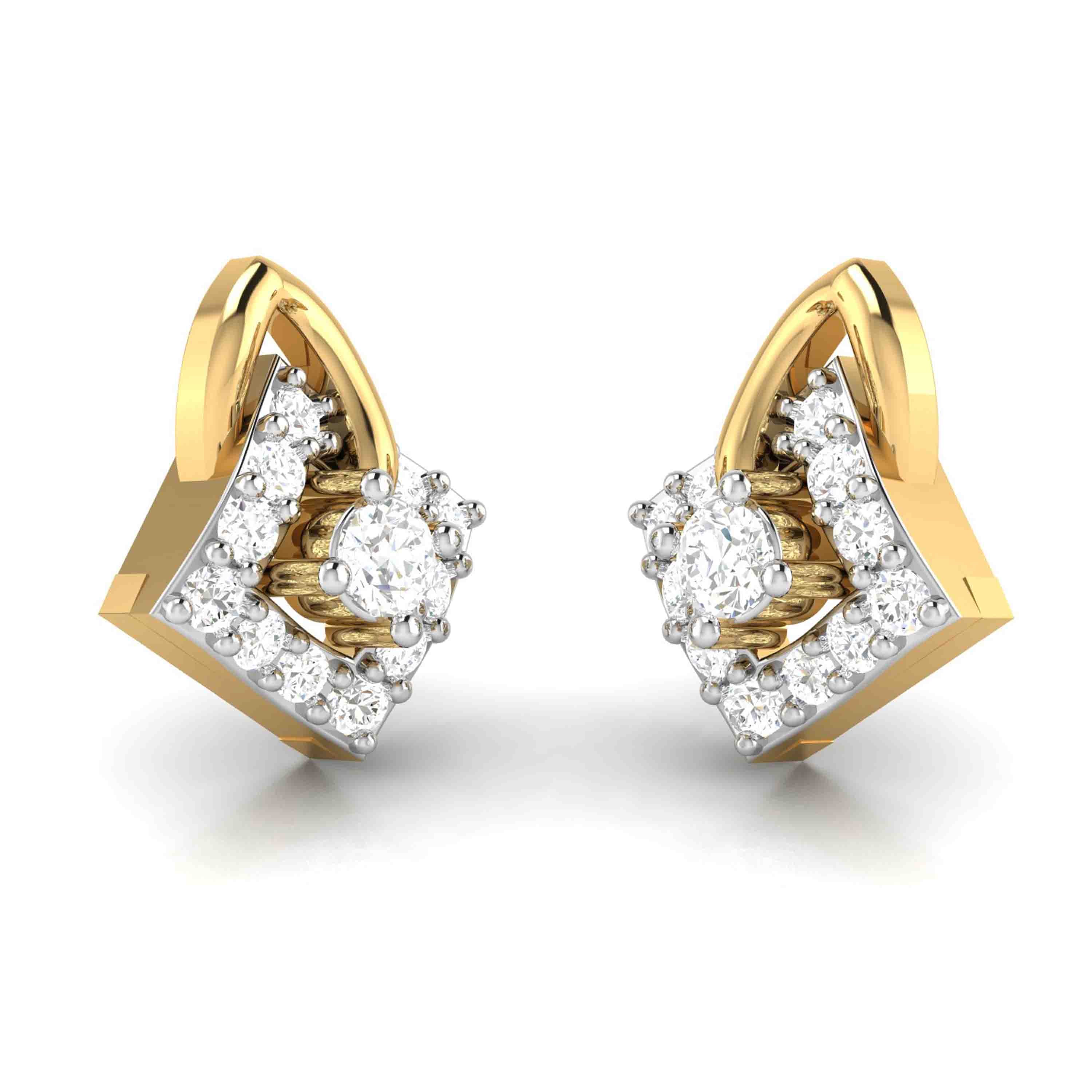 Fancy earrings design Diagonal Lab Grown Diamond Earrings Fiona Diamonds