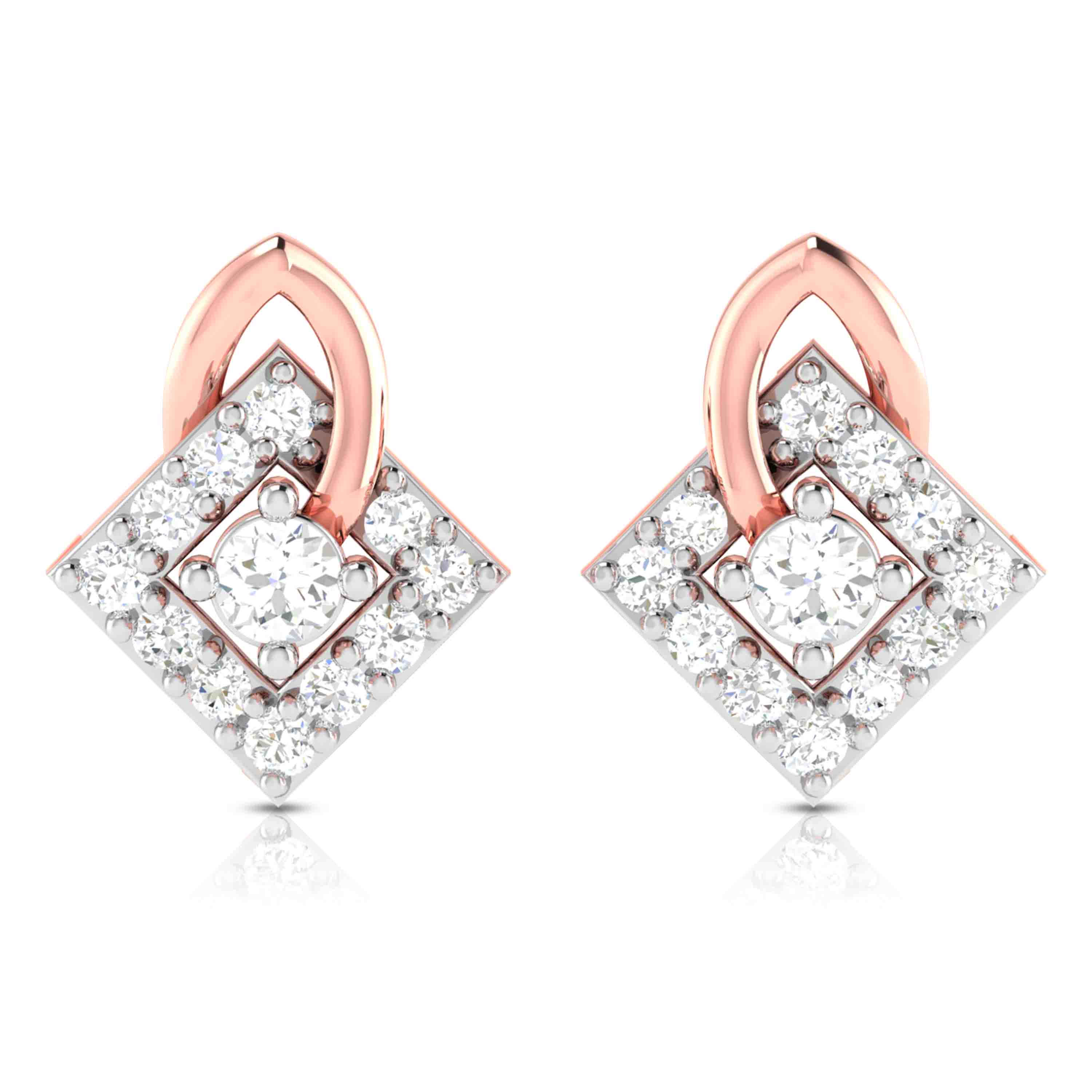 Fancy earrings design Diagonal Lab Grown Diamond Earrings Fiona Diamonds