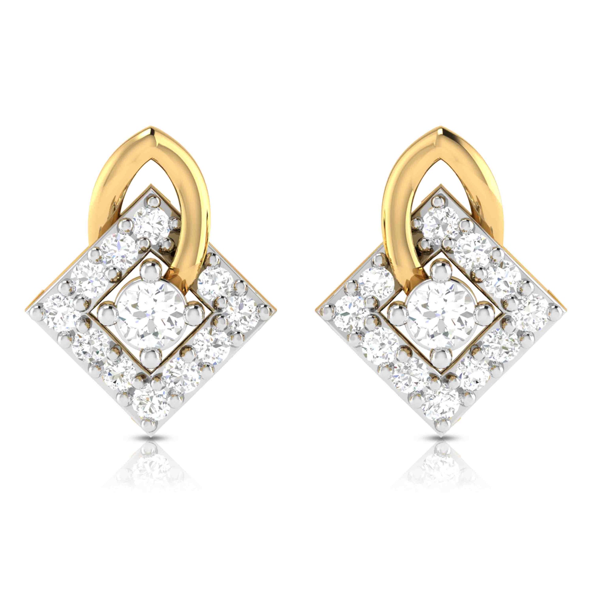 Fancy earrings design Diagonal Lab Grown Diamond Earrings Fiona Diamonds