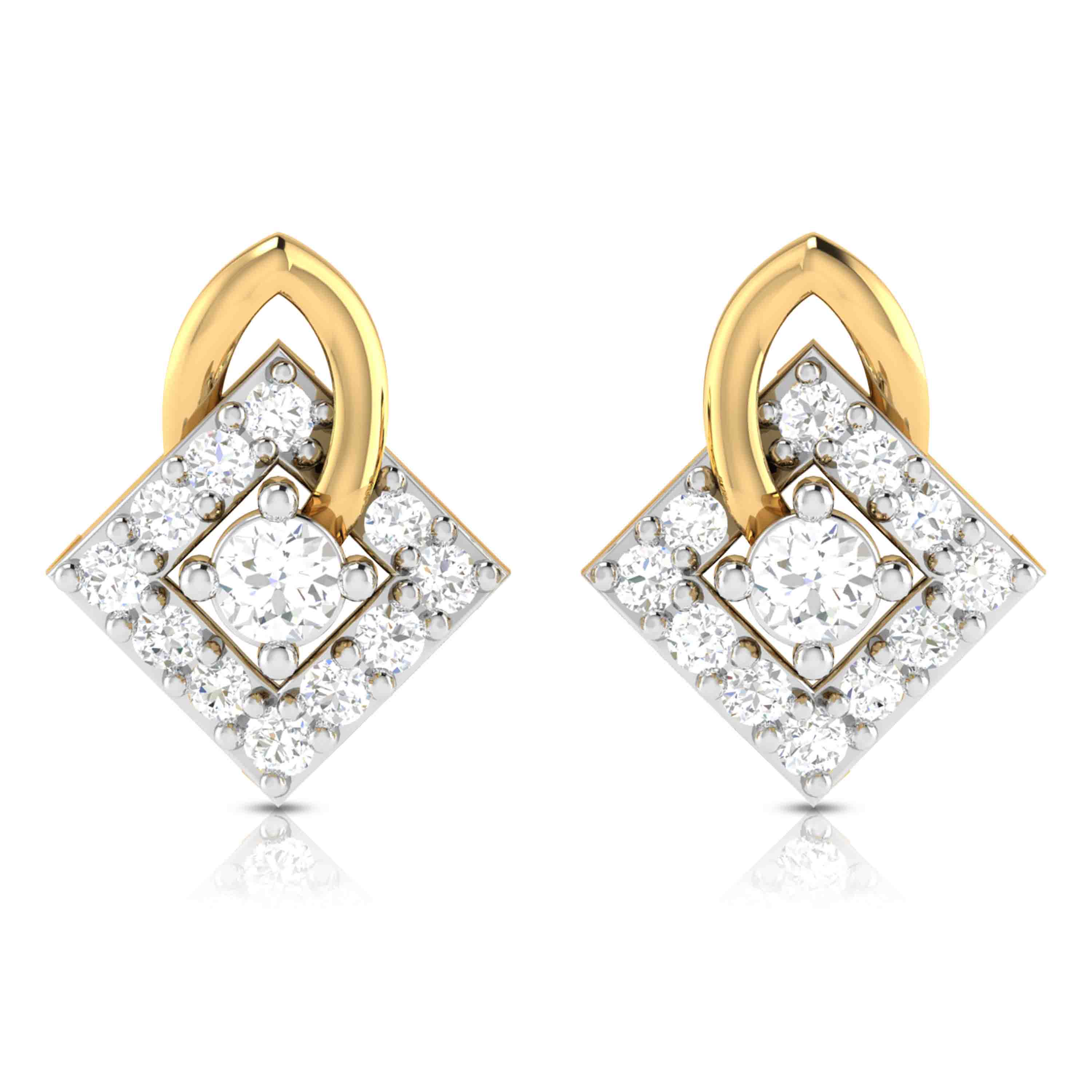 Fancy earrings design Diagonal Lab Grown Diamond Earrings Fiona Diamonds